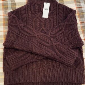 Ugg rtw sweater Janae cable knit sweater fig maroon chunky knit